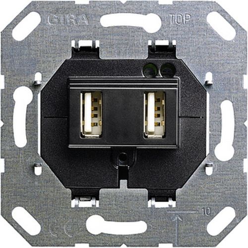 Moeras nog een keer straal Gira Basiselement - USB wandcontactdoos 235900 Zwart | Elektrototaalmarkt.nl